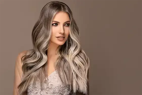 Balayage colour blended through extension hair